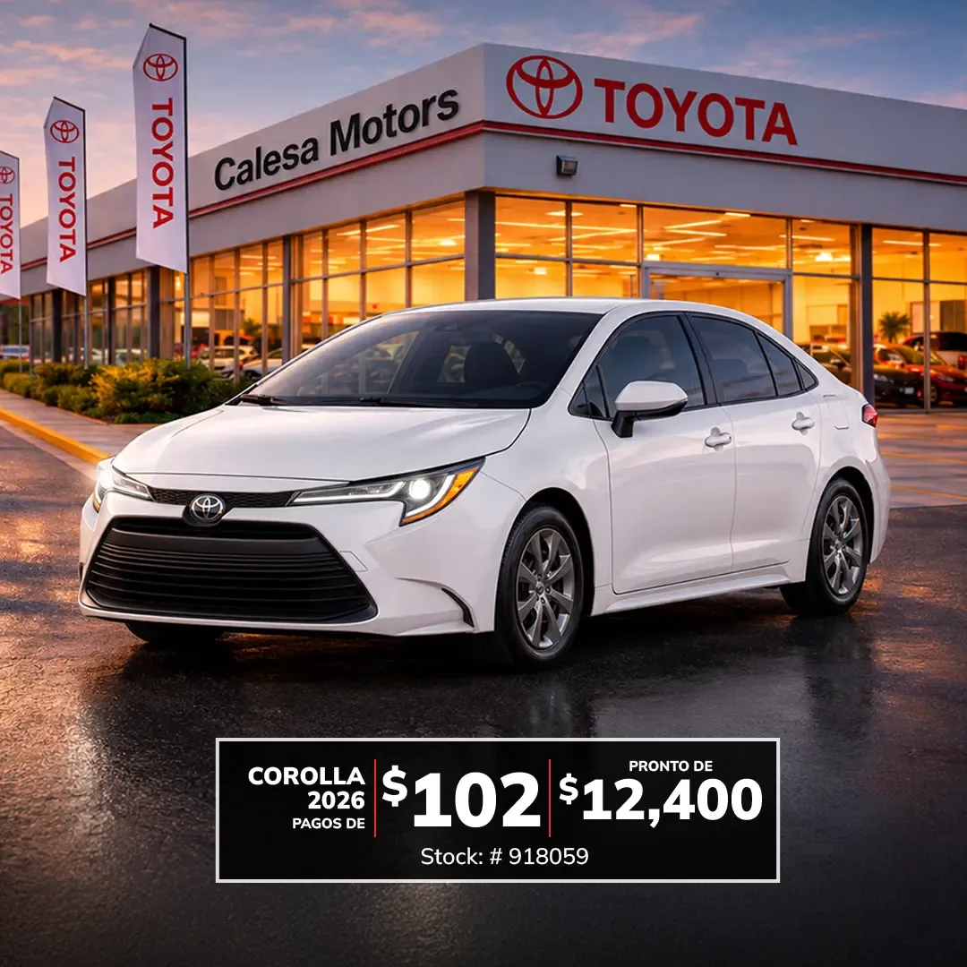 Corolla 2025 desde $25,195 - Pagos desde $100